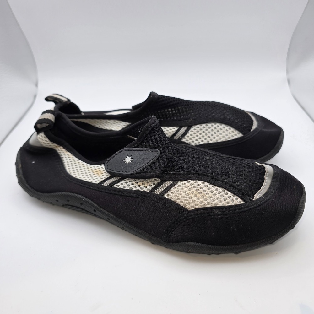 Sand n Sun Drift Large 7/8 Water Shoes Black White Beach Swim Quick-Dry Comfort